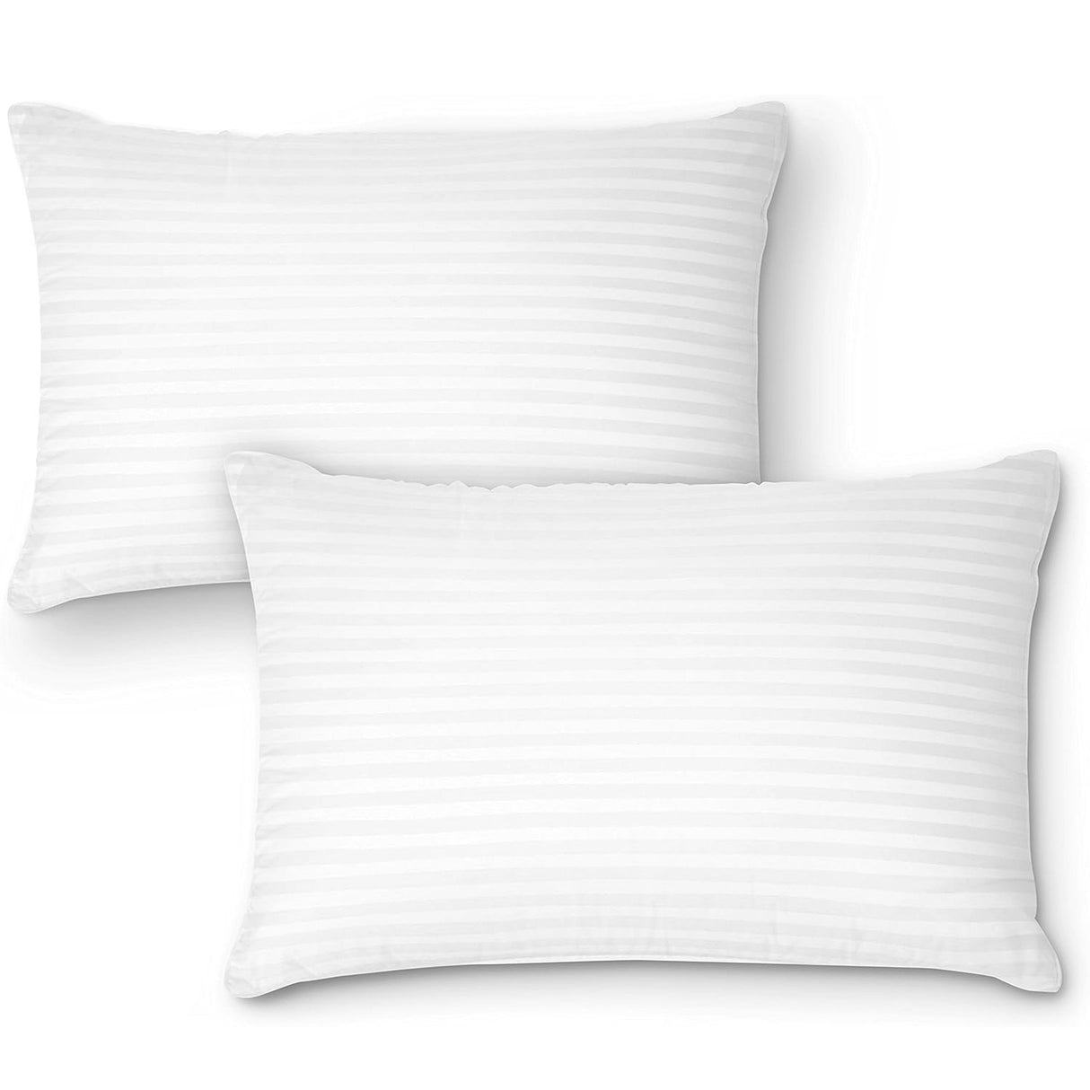 OLIVIA ROCCO Luxury Pillows in White with Soft Striped Design for Comfortable Sleep