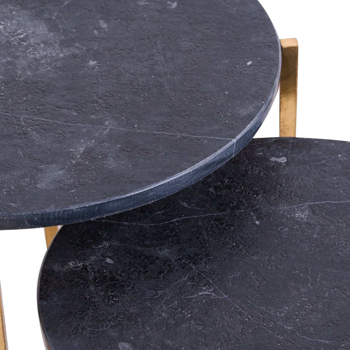 Set Of 2 Gold And Black Marble Tables Shades 4 Seasons