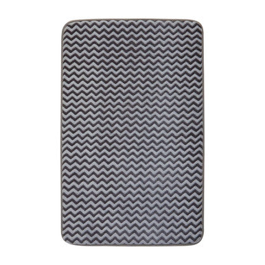 Orsina Chevron Design Bath Mat Set in Grey with Soft and Absorbent Material
