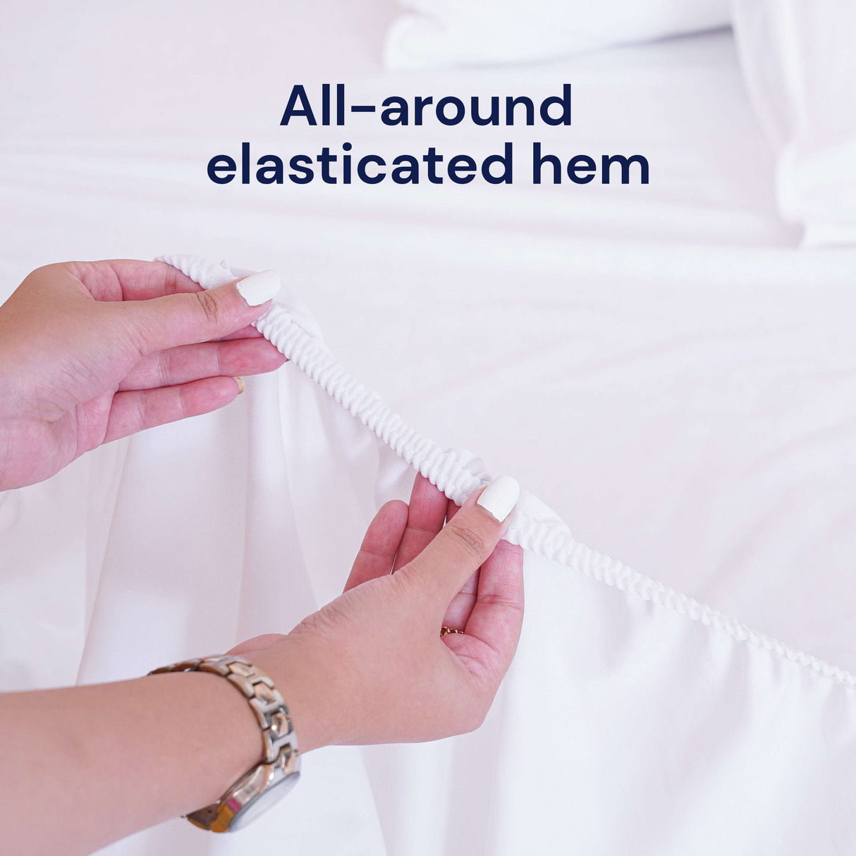 SHEET STORY Mattress Protector featuring an all-around elasticated hem for a secure fit