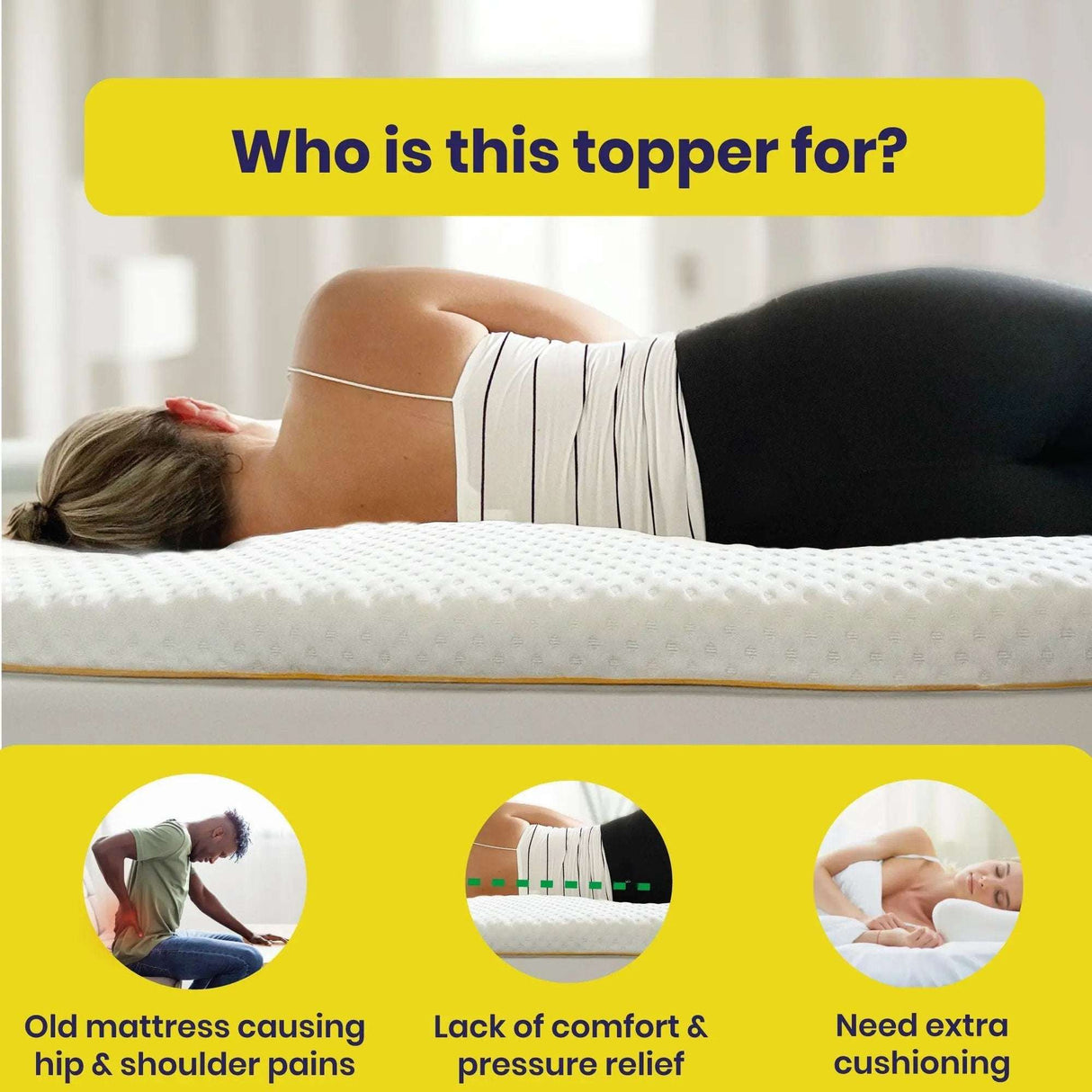Brightr Sleep mattress topper providing comfort and pressure relief for better sleep quality