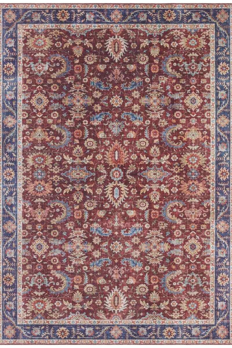Elegant Medallion Rug in rich burgundy with intricate floral patterns for stylish home decor
