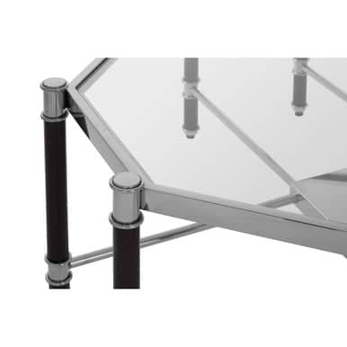 Allessi Silver Metal Coffee Table with Black Legs Orsina