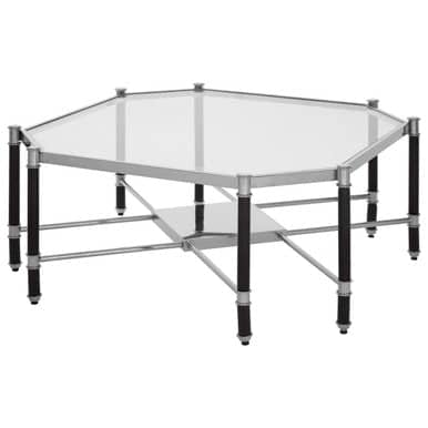 Allessi Silver Metal Coffee Table with Black Legs Orsina