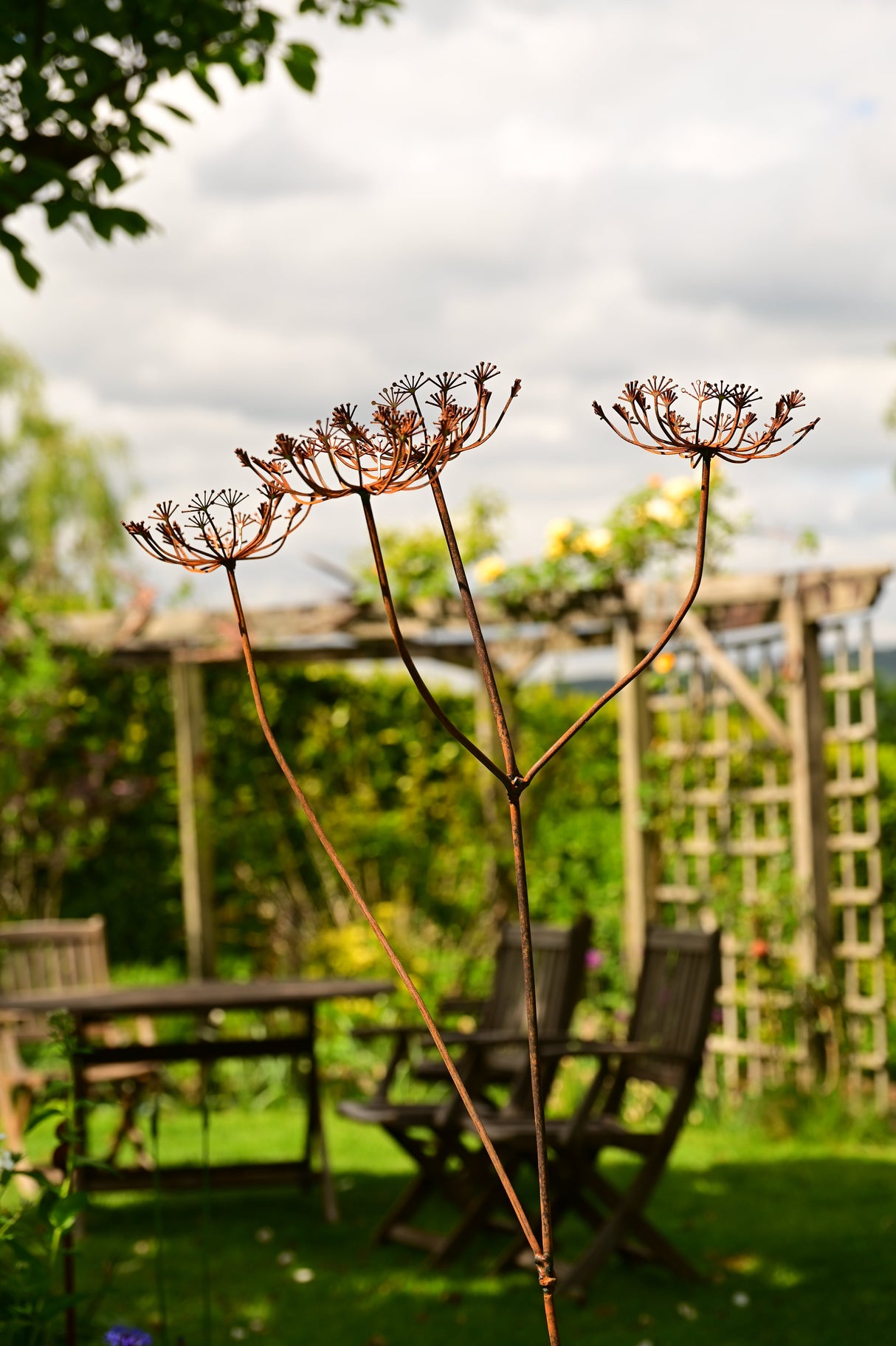 Elegant Metal Cow Parsley garden decoration adding a rustic touch to outdoor spaces