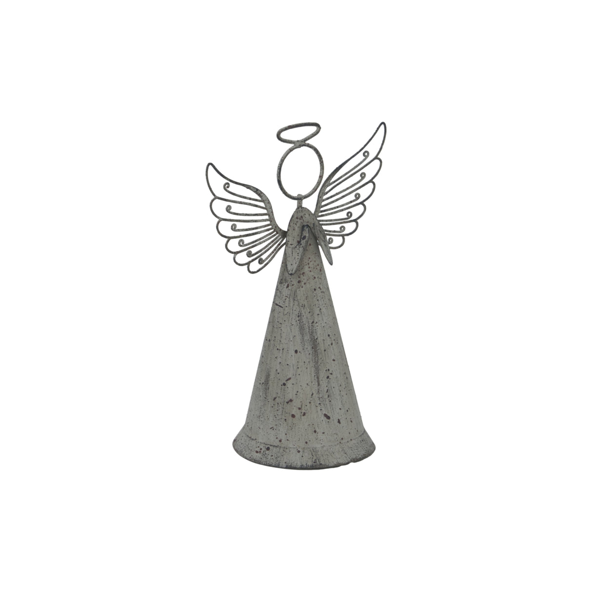 Elegant Metal Standing Angel Christmas decoration with intricate wings and a charming design
