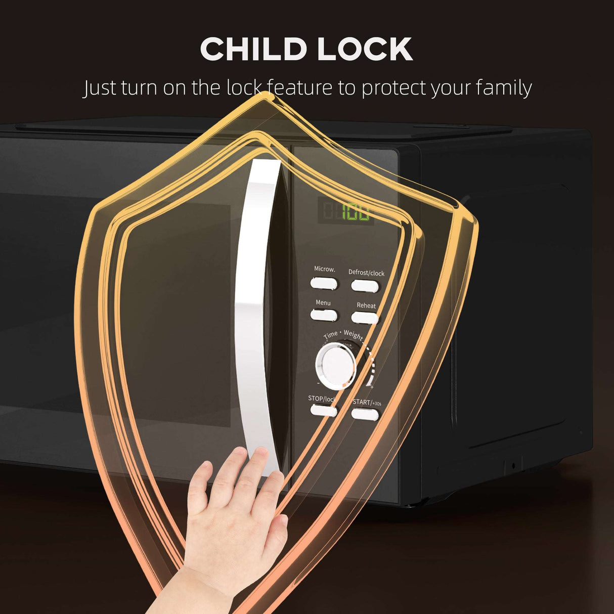 HOMCOM 23L 800W Microwave Oven with Digital Display, Auto Cook, Black HOMCOM