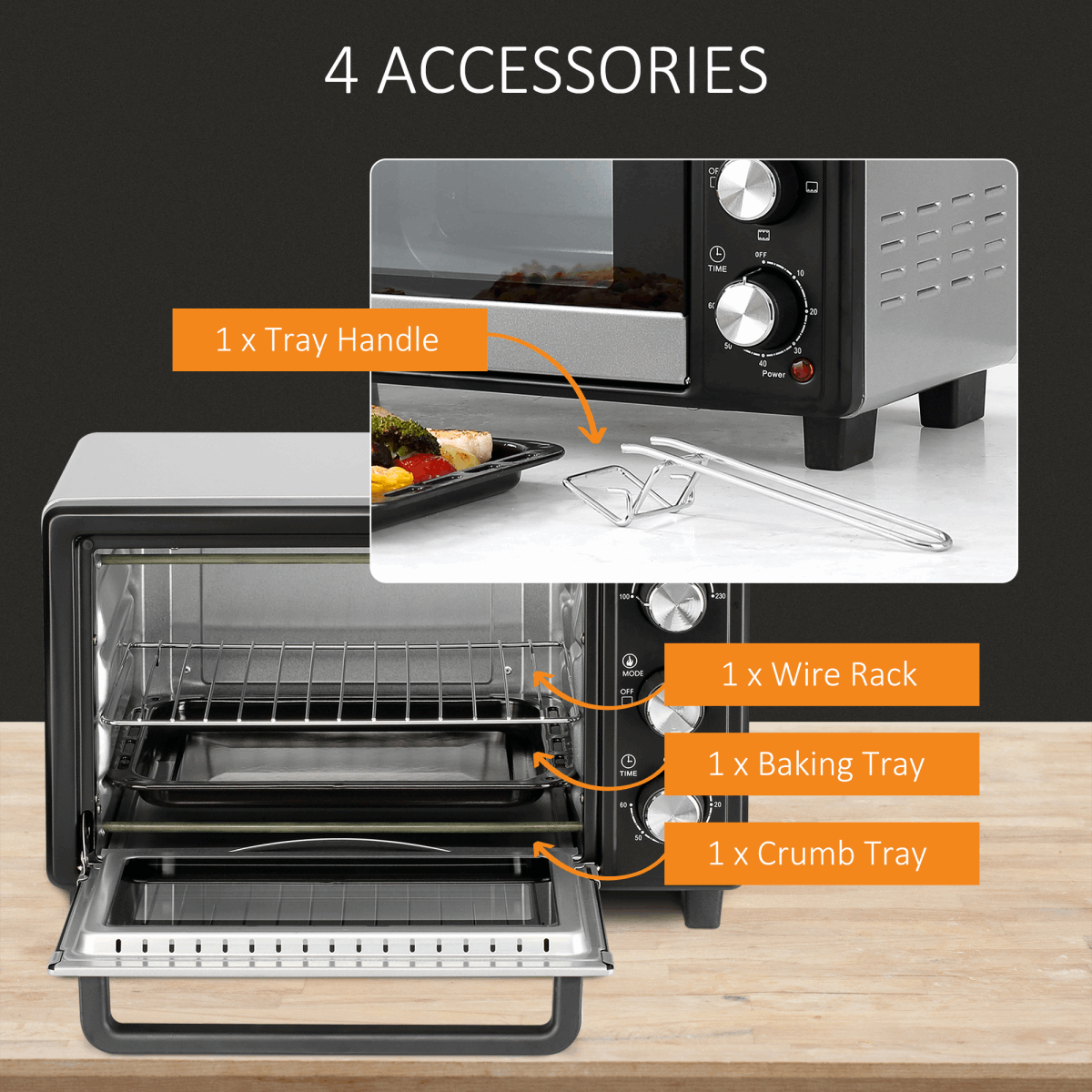 Mini Oven, 16L Grill, Toaster Oven Timer 1400W Grill HOMCOM