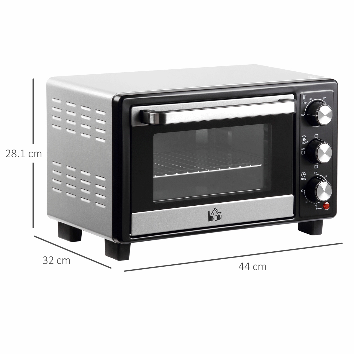 Mini Oven, 16L Grill, Toaster Oven Timer 1400W Grill HOMCOM