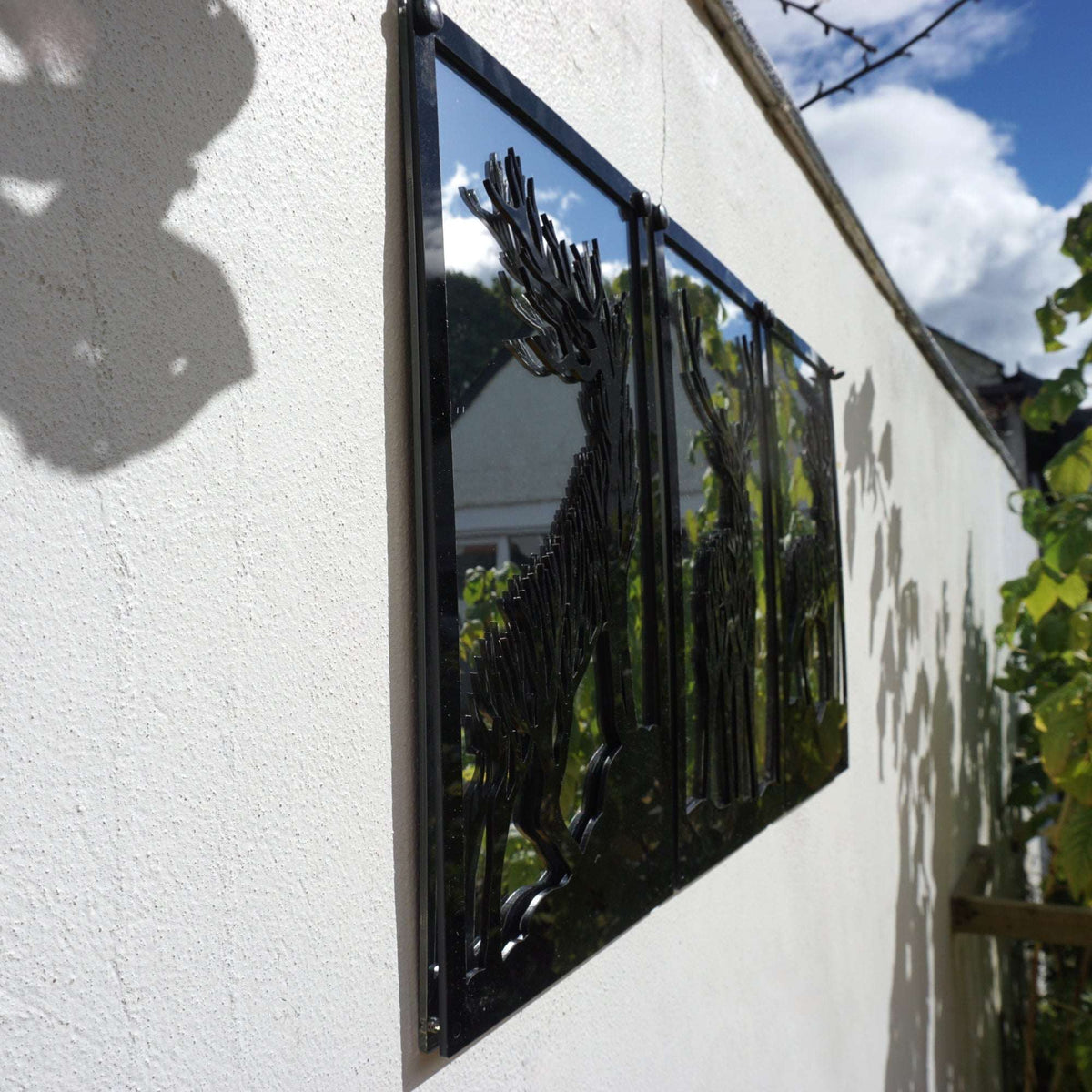 SunCatcher-UK Mirror Panel with Decorative Design for Garden Wall Enhancement