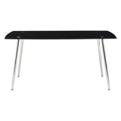Orsina Stylish Black Dining Table with Sleek Chrome Legs for Modern Homes