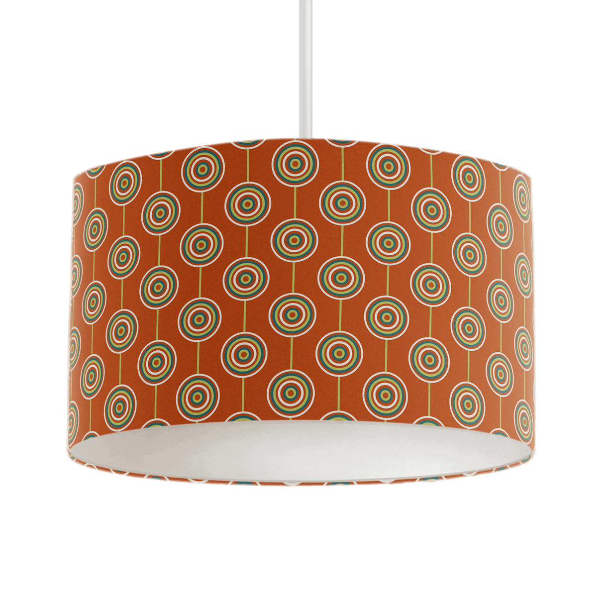 Shadow Bright Lampshade with Retro Circle Pattern in Warm Colours for Unique Lighting