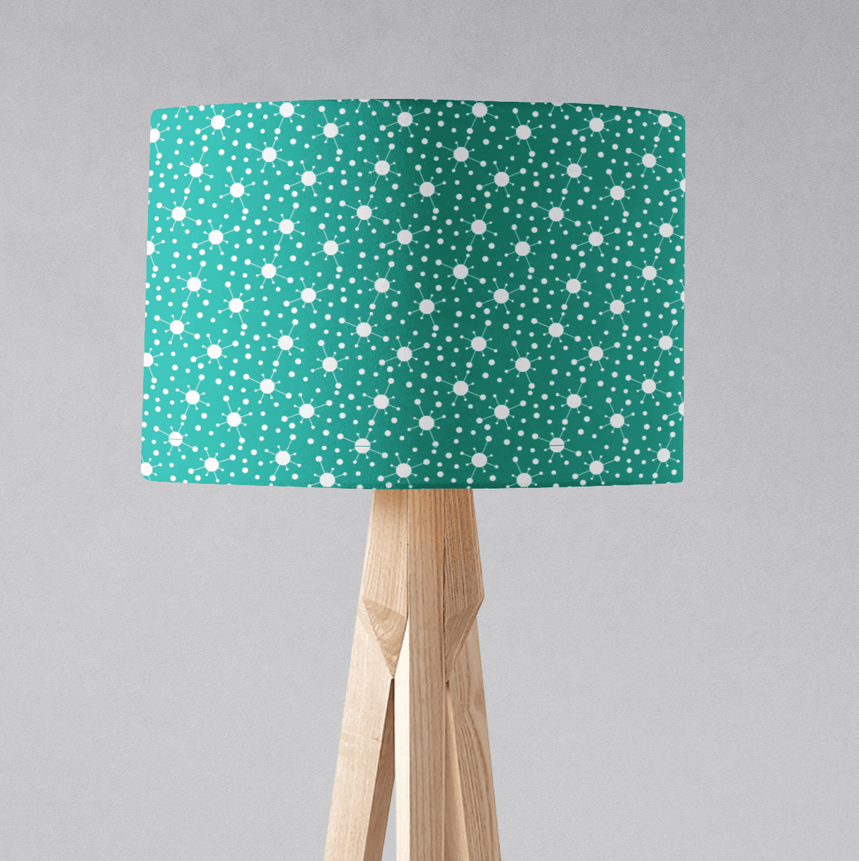 Shadow Bright lampshade in teal with white polka dots for modern lighting decor