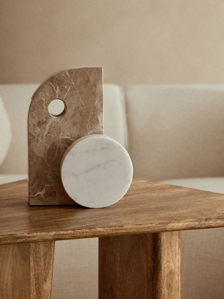 Stylish Marble Sculpture on a wooden table, perfect for modern home decor