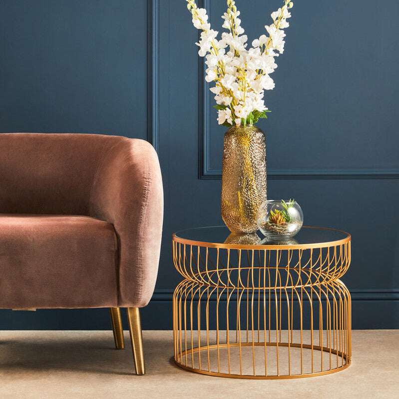 Orsina Avantis Round Side Table with Stylish Gold Finish Orsina