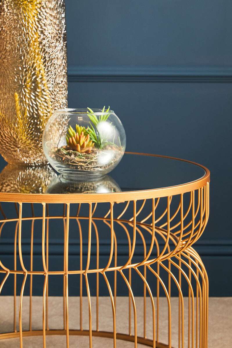 Orsina Avantis Round Side Table with Stylish Gold Finish Orsina
