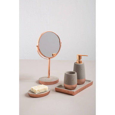 Orsina Soap Dish with Grey and Rose Gold Design for Elegant Bathroom Accessories