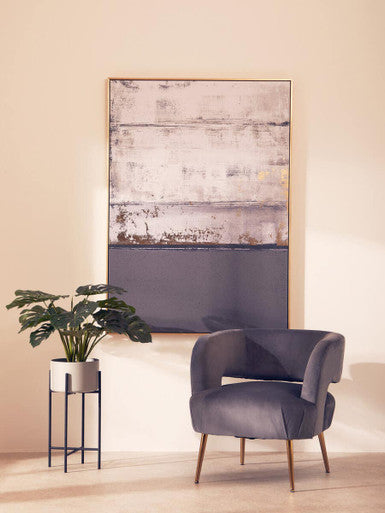 Astratto Grey and Gold Foil Wall Art Orsina