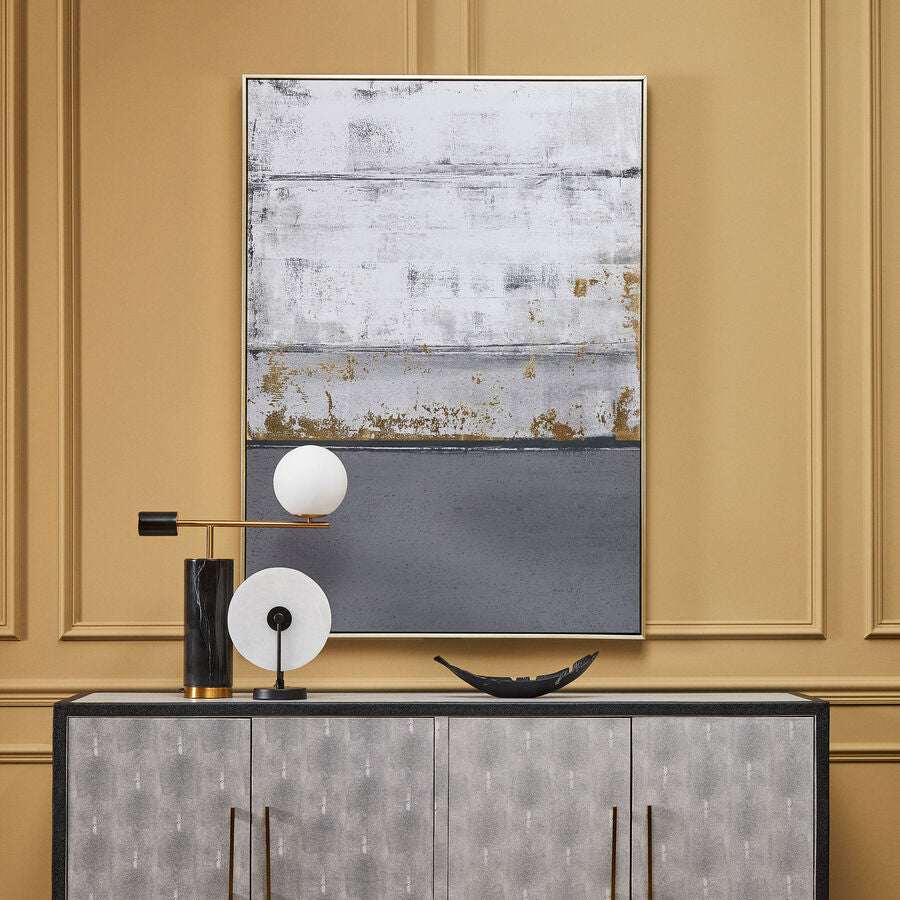 Astratto Grey and Gold Foil Wall Art Orsina