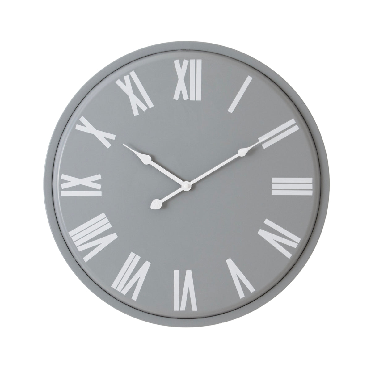 Shades 4 Seasons Large Gray Wall Clock with Roman Numerals GREY METAL Shades 4 Seasons