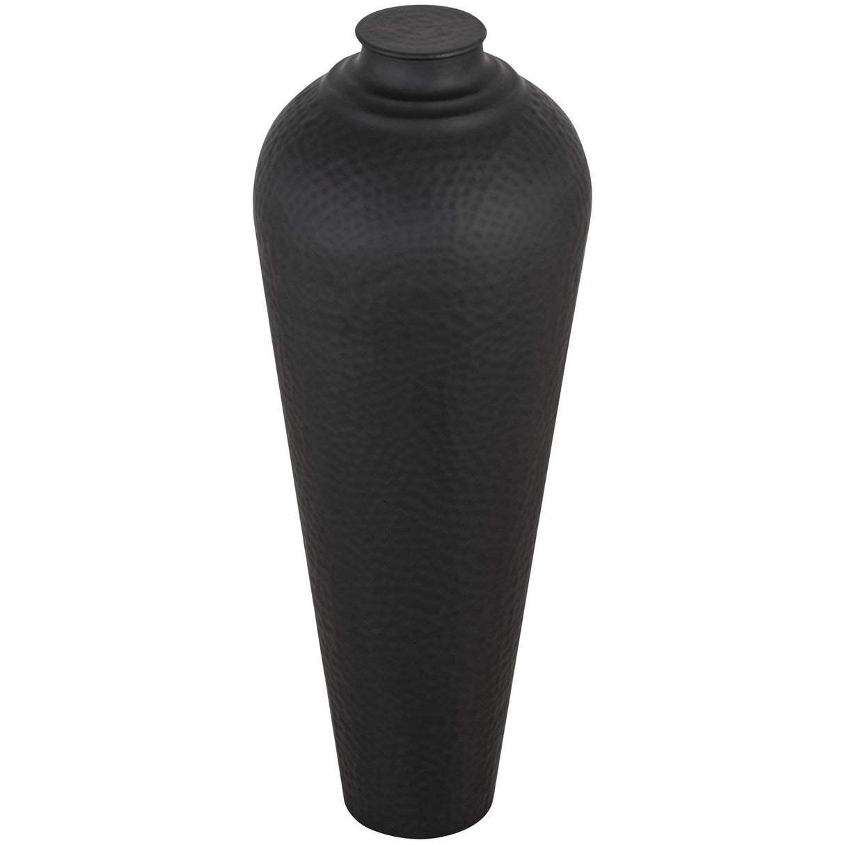 Matt Black Medium Hammered Vase With Lid Shades 4 Seasons