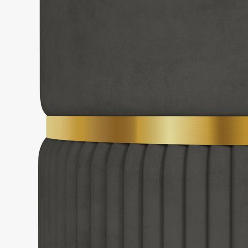 HOMCOM Round Pouffe, Storage Footstool with Cushioned Top HOMCOM