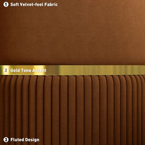 HOMCOM Round Pouffe, Storage Footstool with Cushioned Top HOMCOM