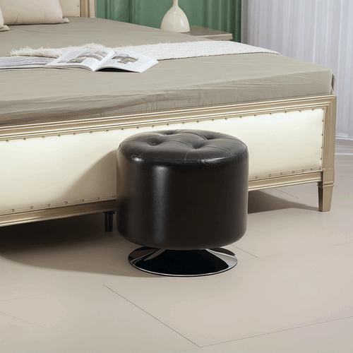 HOMCOM Swivel Footstool - Round PU Leather Ottoman HOMCOM