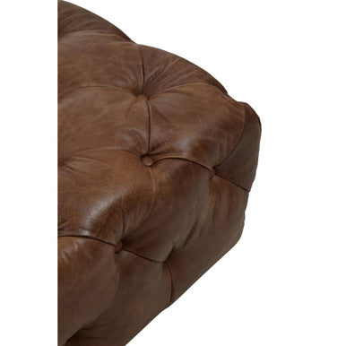 Brown leather Modular Sofa with tufted design, ideal for stylish living rooms and versatile seating