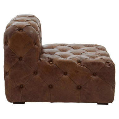 Orsina Modular Sofa in brown leather with tufted detailing and stylish design for modern living rooms