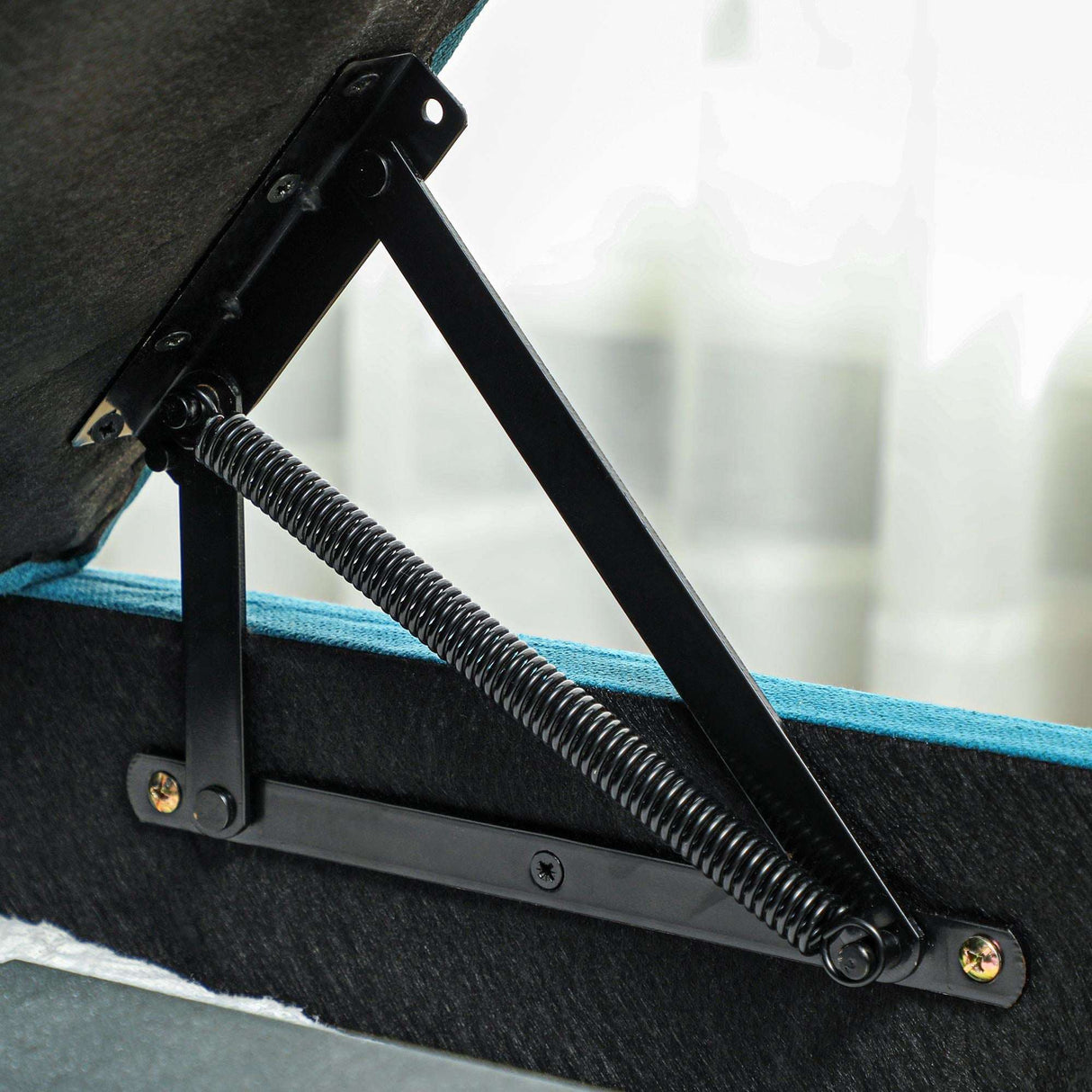 Close-up of the sturdy mechanism in a modular sofa by Wise Galleria for enhanced durability and comfort