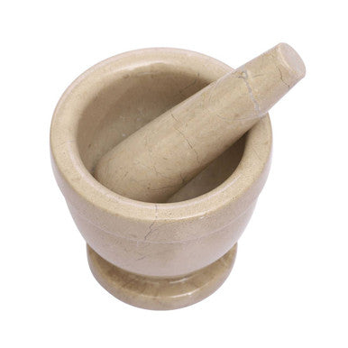 Orsina Mortar and Pestle in beige for grinding herbs and spices effortlessly