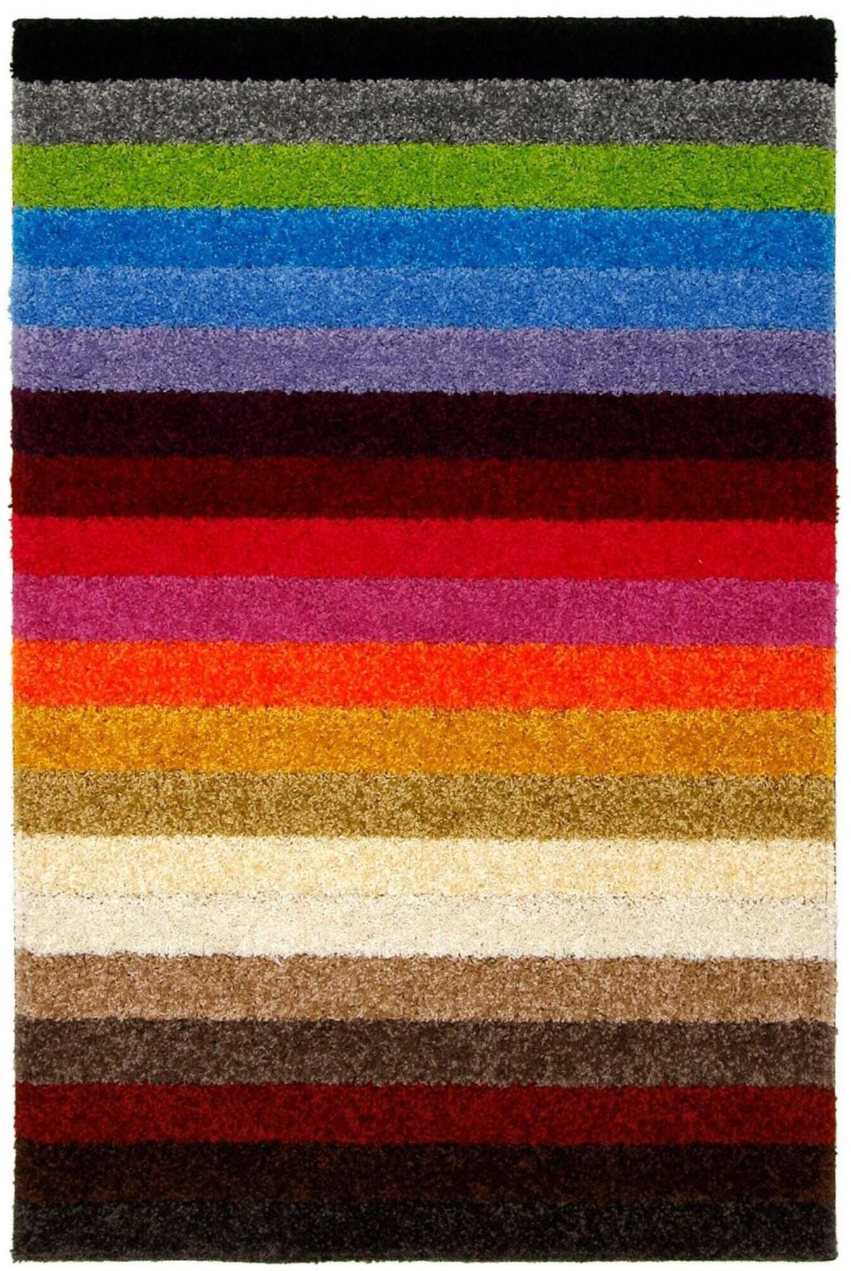 Vibrant Multicolour Rugs featuring a striped design in various bold shades for stylish home decor