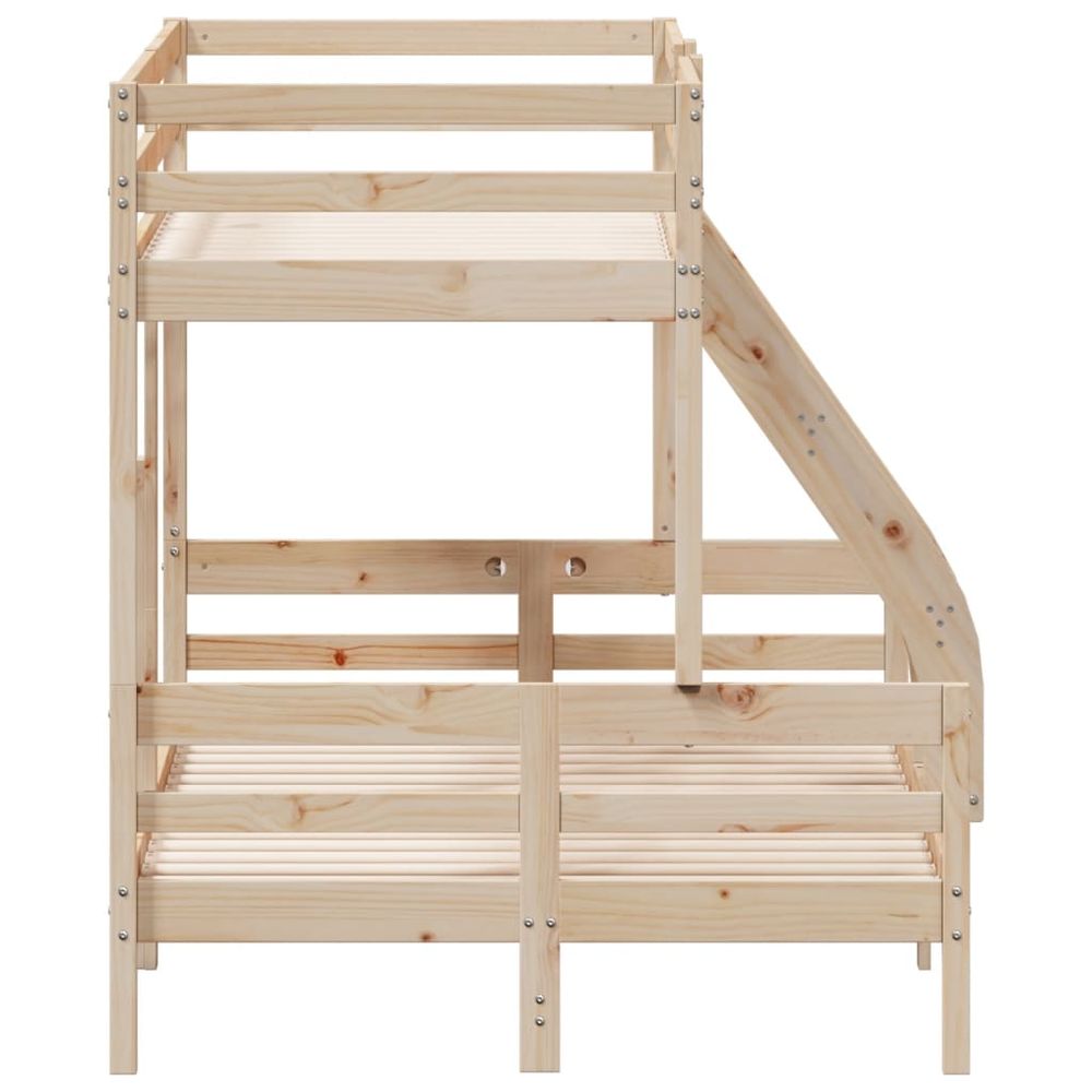 vidaXL Natural Wood Bunk Bed with Ladder - Space Saving vidaXL