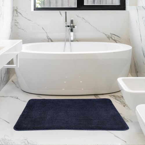 Vinsani Blue Plush Bath Mat - Soft Floor Decor Vinsani