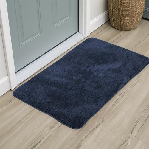 Vinsani Blue Plush Bath Mat - Soft Floor Decor Vinsani