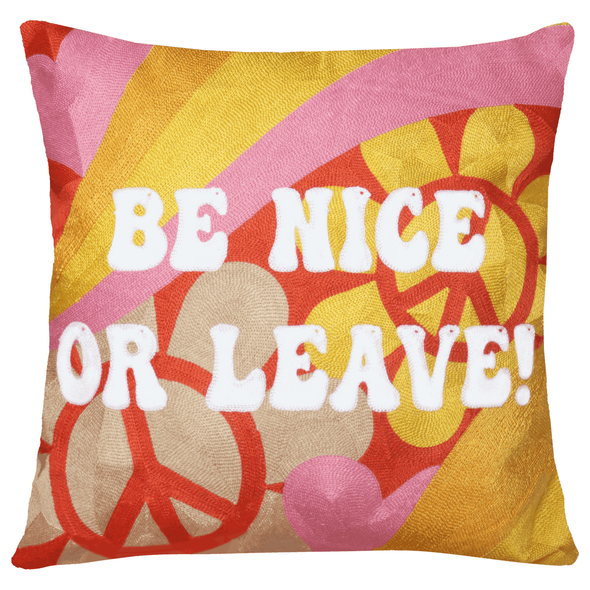 Be Nice or Leave Needlepoint Cushion The Pillow Drop