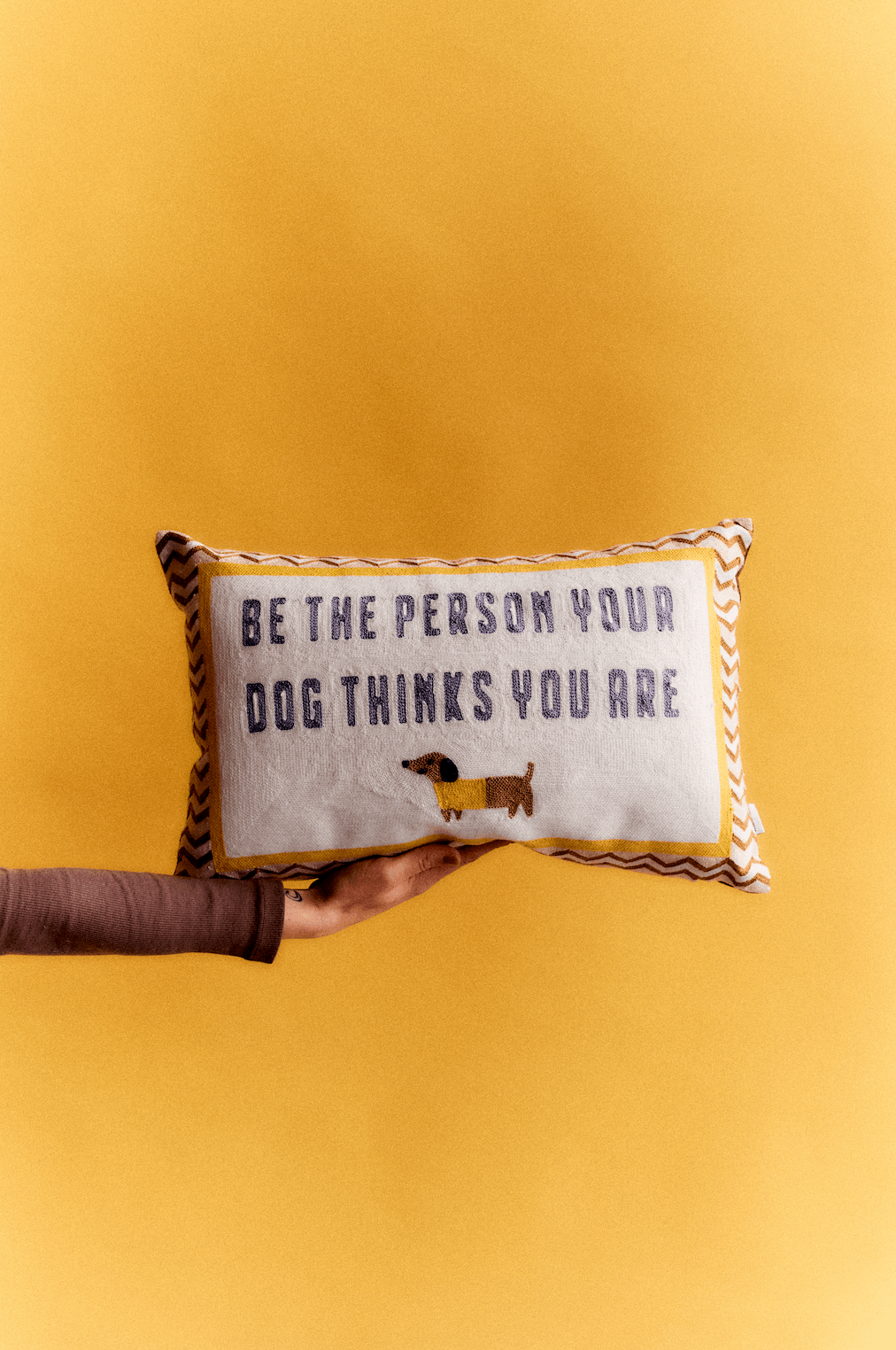 Be The Person Your Dog Thinks You Are Needlepoint Cushion The Pillow Drop