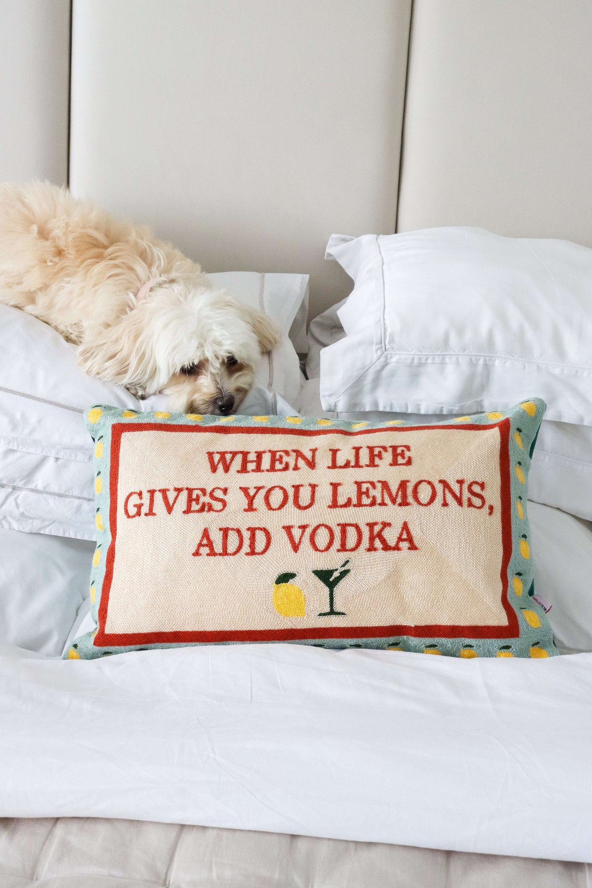 When Life Gives You Lemons Needlepoint Cushion The Pillow Drop