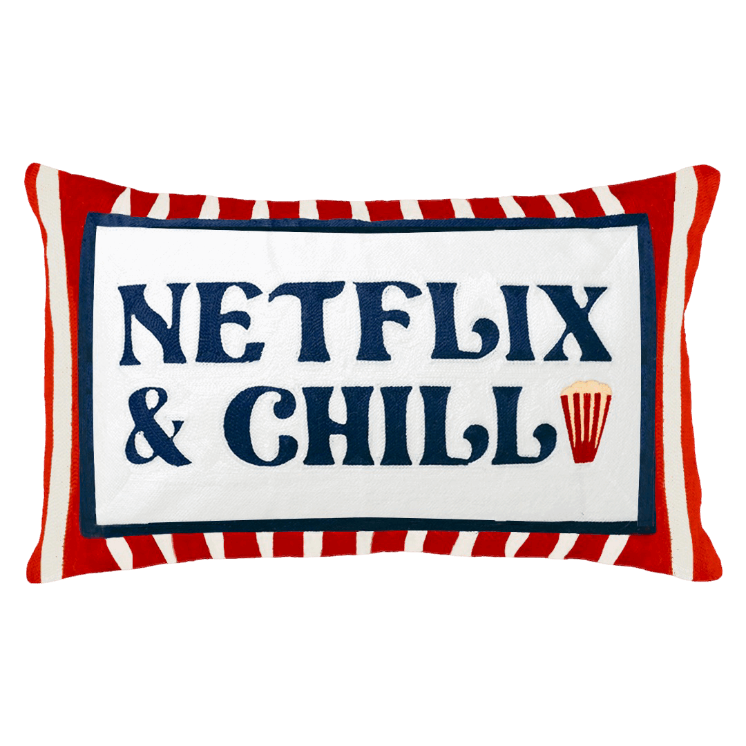Netflix & Chill Needlepoint Cushion The Pillow Drop