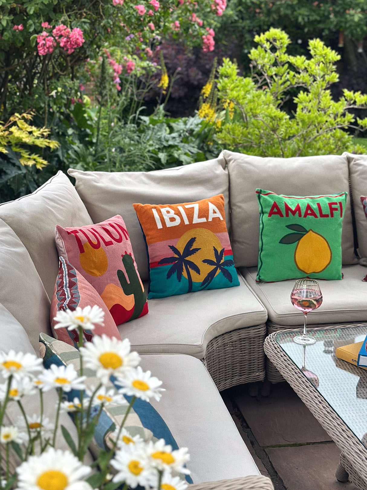 The Pillow Drop Needlepoint Cushion Tulum Design The Pillow Drop