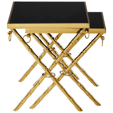 Arezzo Gold and Black Set Of 2 Nesting Tables Orsina