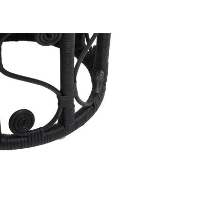 Orsina Black Nesting Tables with Elegant Scroll Design and Woven Detailing