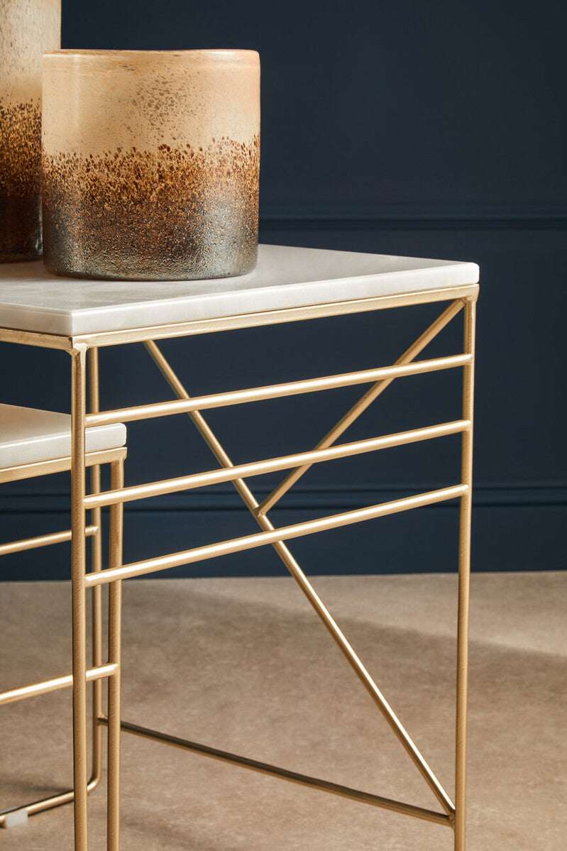 Avantis Marble Set Of 2 Square Nesting Tables Orsina