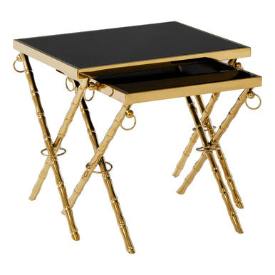 Arezzo Gold and Black Set Of 2 Nesting Tables Orsina