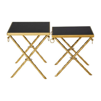 Arezzo Gold and Black Set Of 2 Nesting Tables Orsina