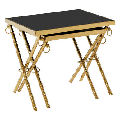 Arezzo Gold and Black Set Of 2 Nesting Tables Orsina