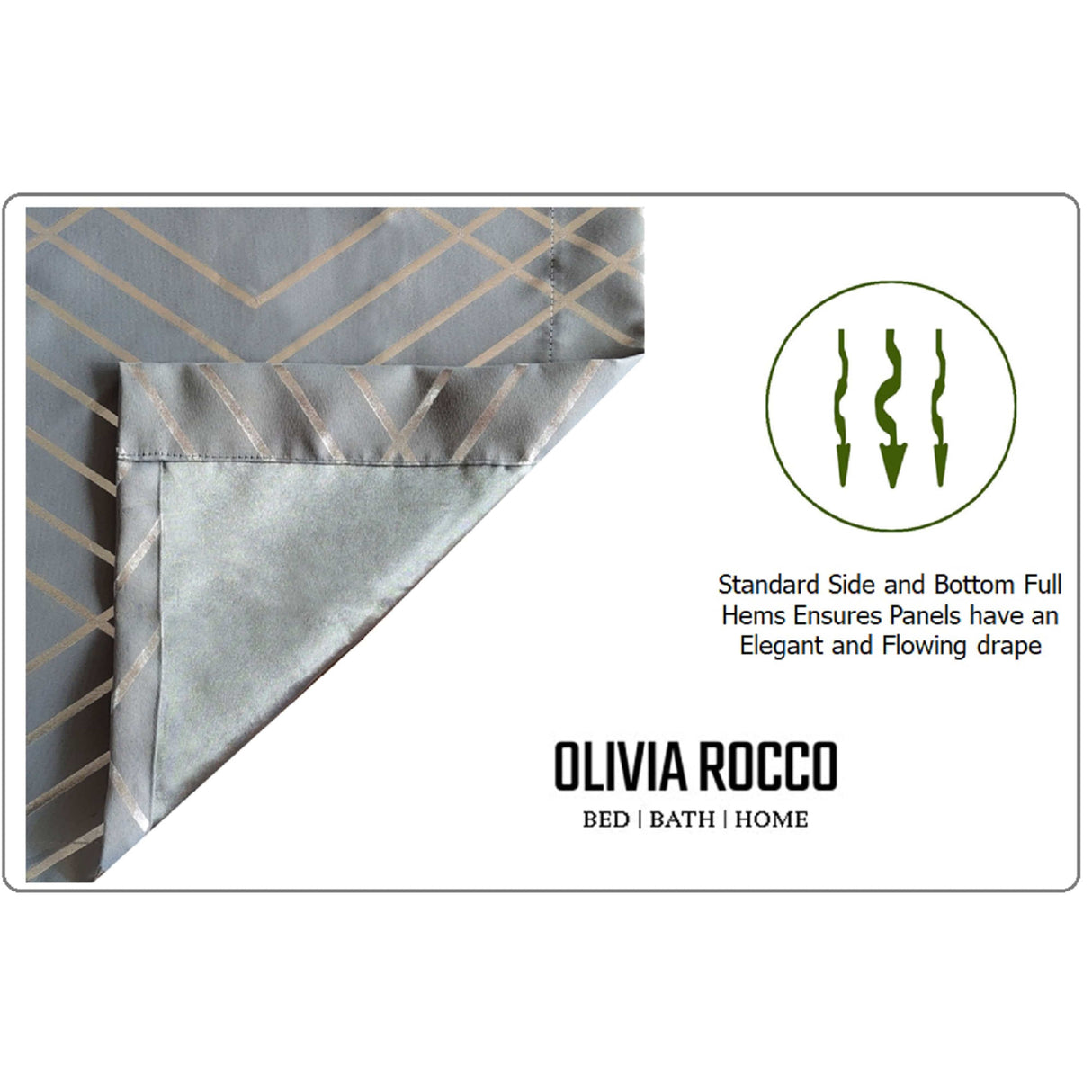 OLIVIA ROCCO Blackout Curtains with Elegant Hems for a Stylish and Flowing Drape