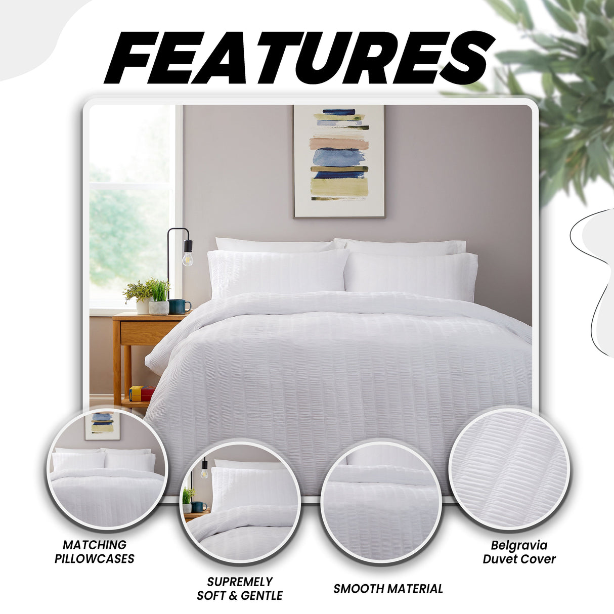 Olivia Rocco Duvet Cover Set in Belgravia design with matching pillowcases for a soft and gentle bedding experience