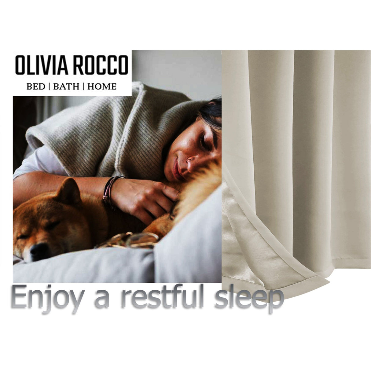 OLIVIA ROCCO Eyelet Curtains offering a calming aesthetic for a restful sleep environment